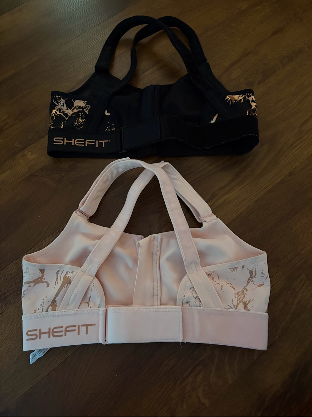 SHEFIT LUXE Women's High-Support Pink and Black Sports Bra
